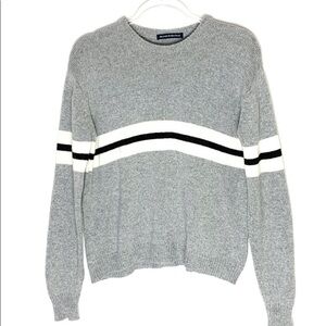 Brandy Melville gray striped wool blend sweater